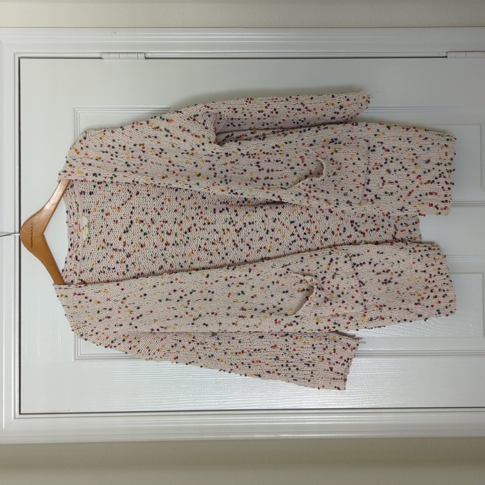 Entro Chenille Rainbow Confetti Cardigan size Medium